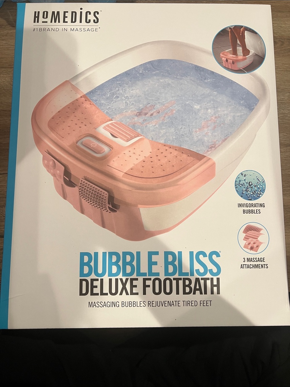 Homedics Bubble Bliss Deluxe Footbath - Pink and White New !! Bag is sealed!